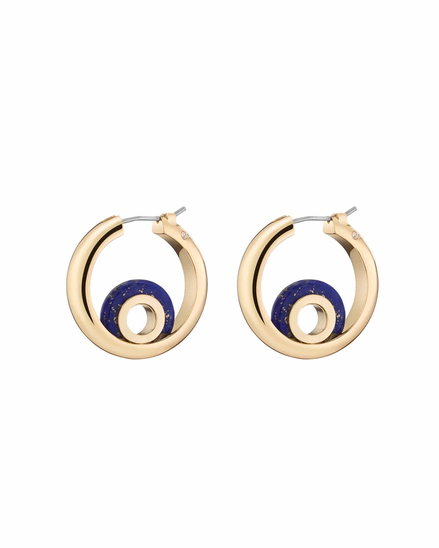 Gold Amy Blue Lapis mini Hoops