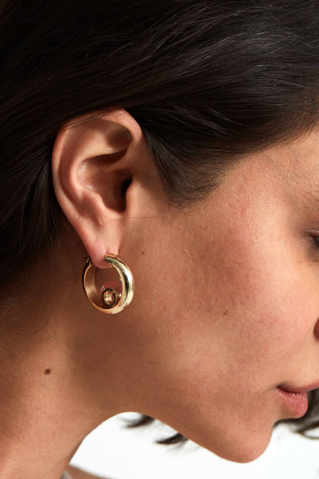 Gold Amy Cherry Quartz Mini Hoops