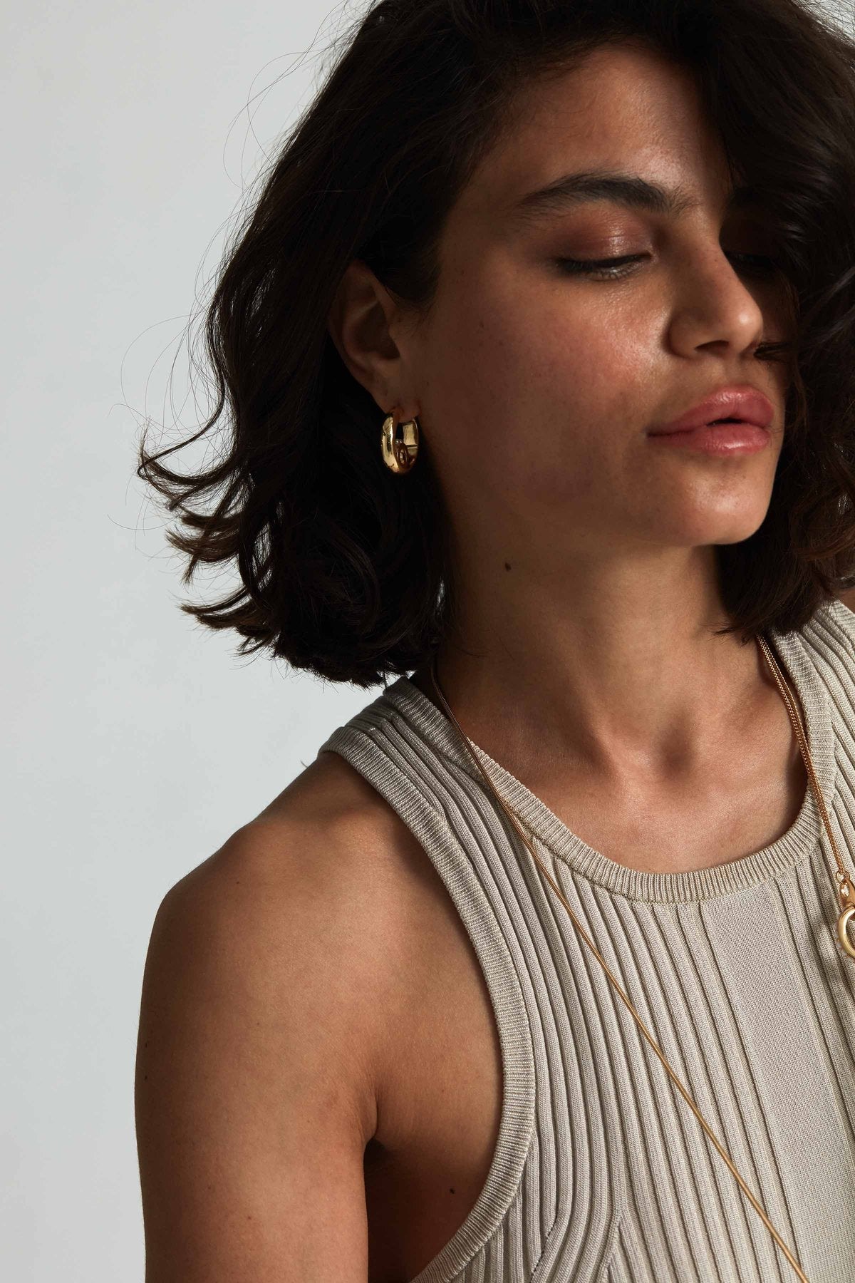Gold Amy Cherry Quartz Mini Hoops