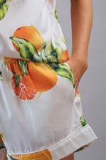 White Orange print Paloma Pajama set