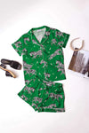 Emerald Taavi zebra print short satin pajama set
