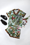 Aqua Suri jungle print short satin pajama set