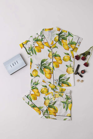 Alegria lemon short pajama set