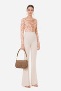 Giraffe print lace-up bodysuit