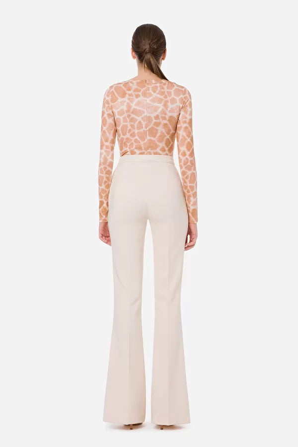 Giraffe print lace-up bodysuit