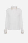 White long-sleeved shirt with pearl details