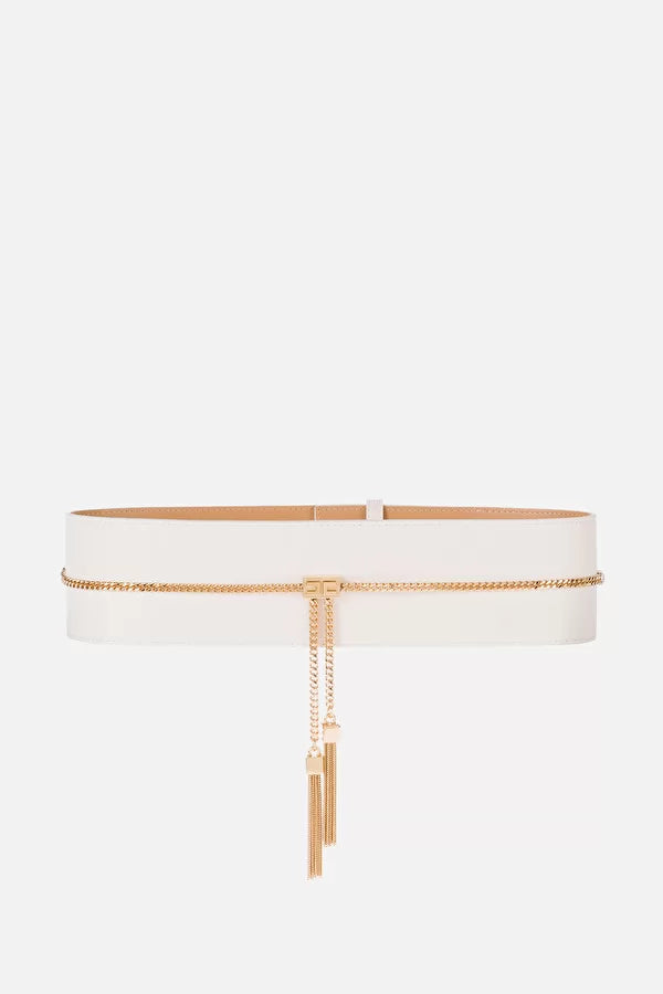White high waist belt