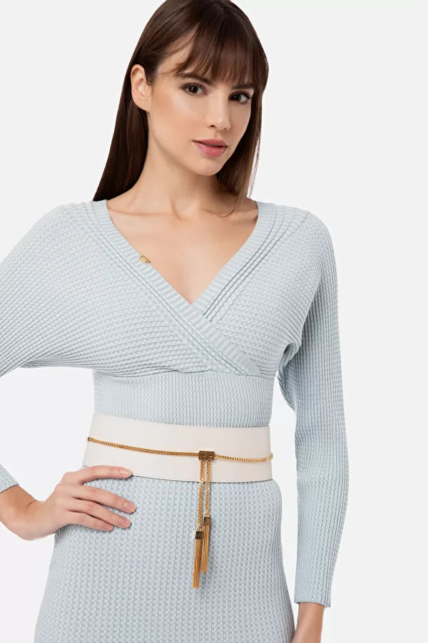 White high waist belt