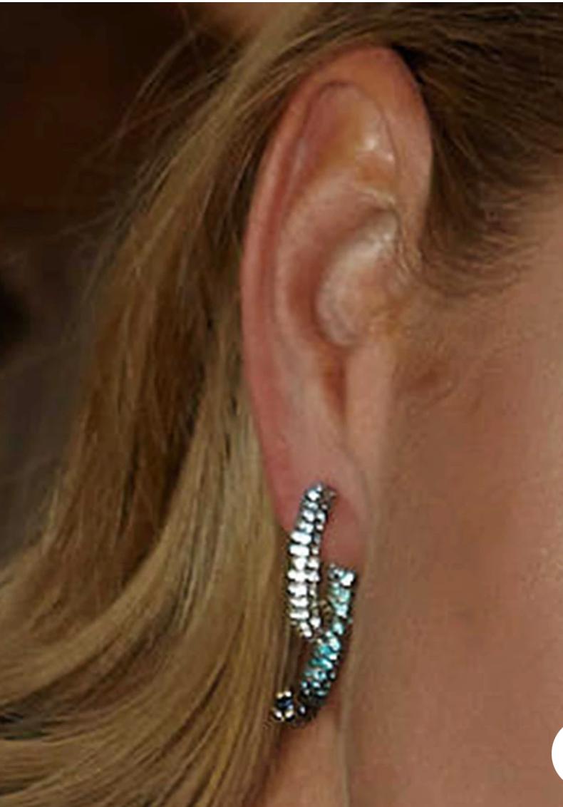 Blue ombre pave Luna earrings