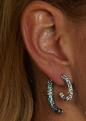 Blue ombre pave Luna earrings