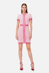 Pink Short Knit Dress with Zip