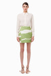 Green/Ivory Combo Ripped Print Mini Dress
