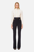 Ivory Georgette Blouse with Lace ruffles