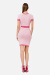 Pink Short Knit Dress with Zip
