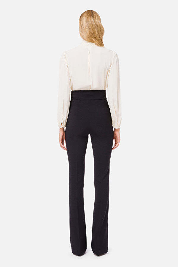 Ivory Georgette Blouse with Lace ruffles