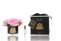 Pink Roses Real Touch Flower Diffuser in a dark Glass