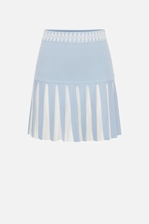 Baby blue pleated mini skirt