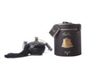 Black round art deco candle