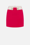 Fuchsia mini skirt with white flaps