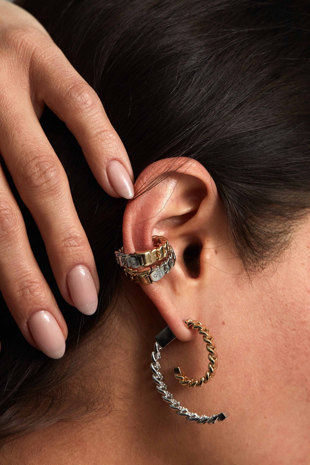 Gold/silver Chain Luna Earrings