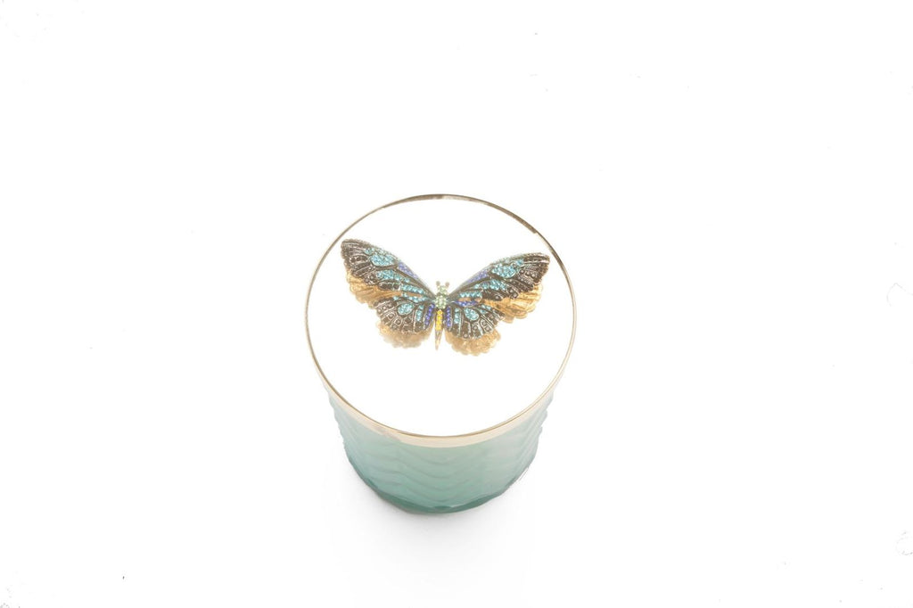 Tiffany blue Herringbone candle with scarf