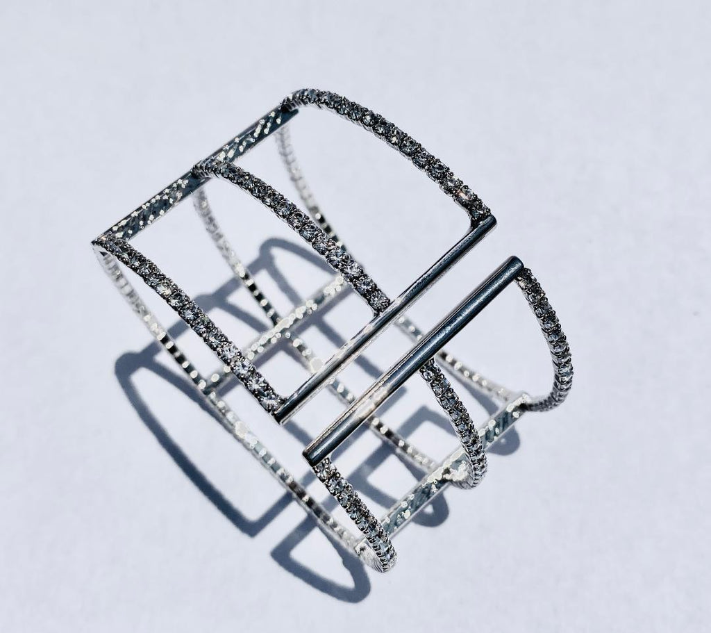 White gold Triple Single row bracelet