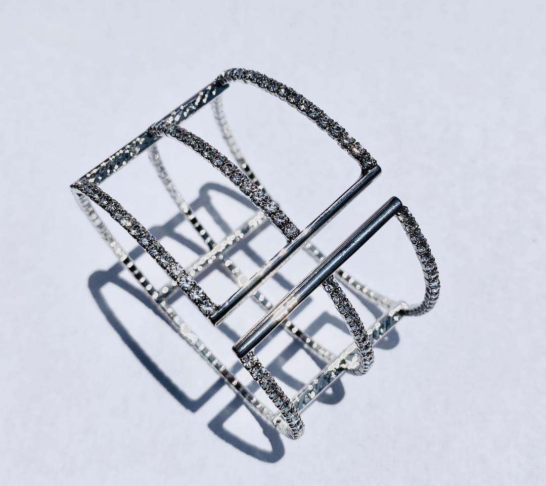 White gold Triple Single row bracelet