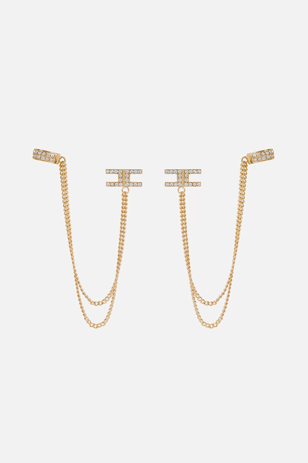 Gold stud earring with butterfly