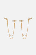 Gold stud earring with butterfly