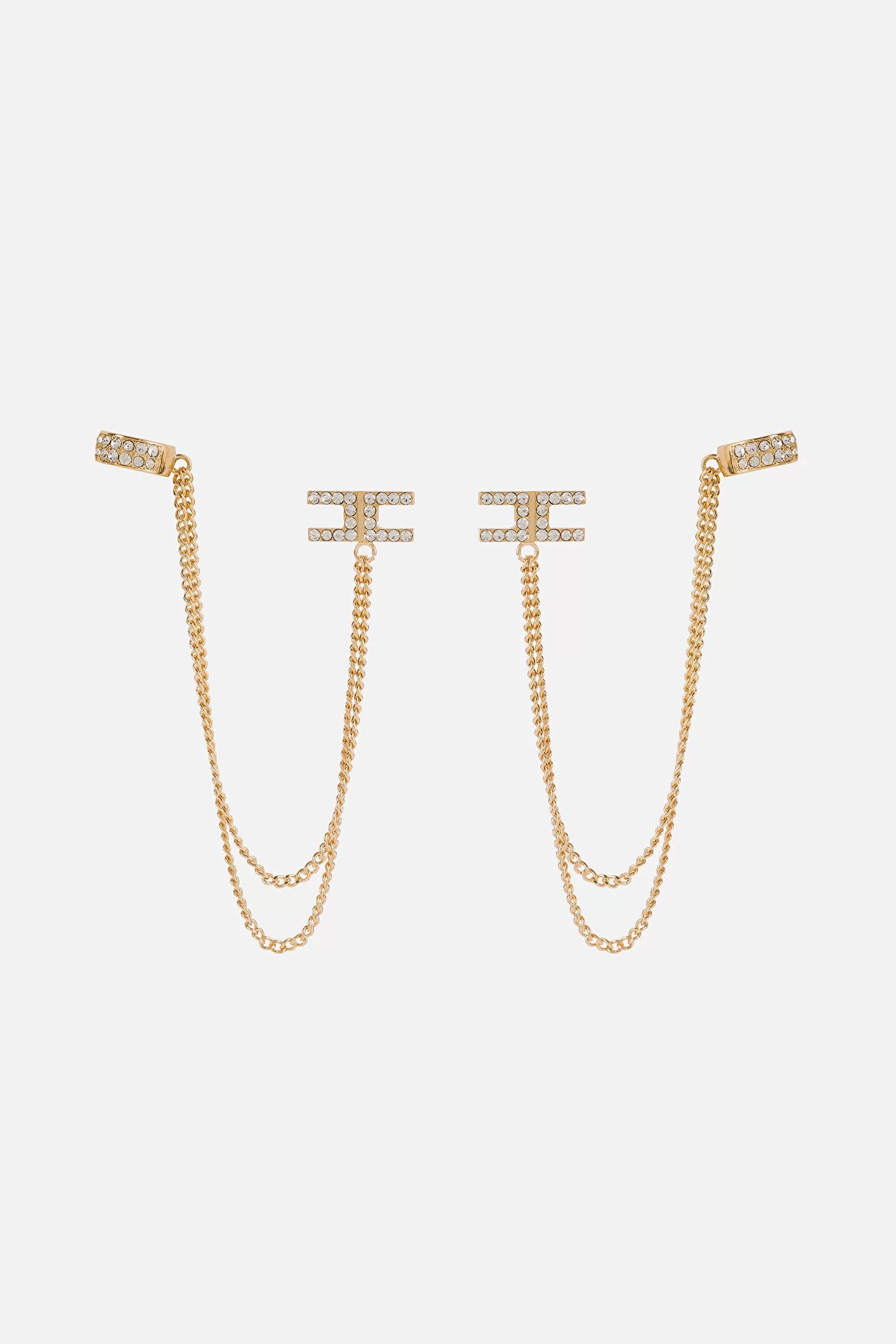 Gold stud earring with butterfly