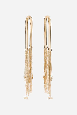 Gold Double earrings with tassels