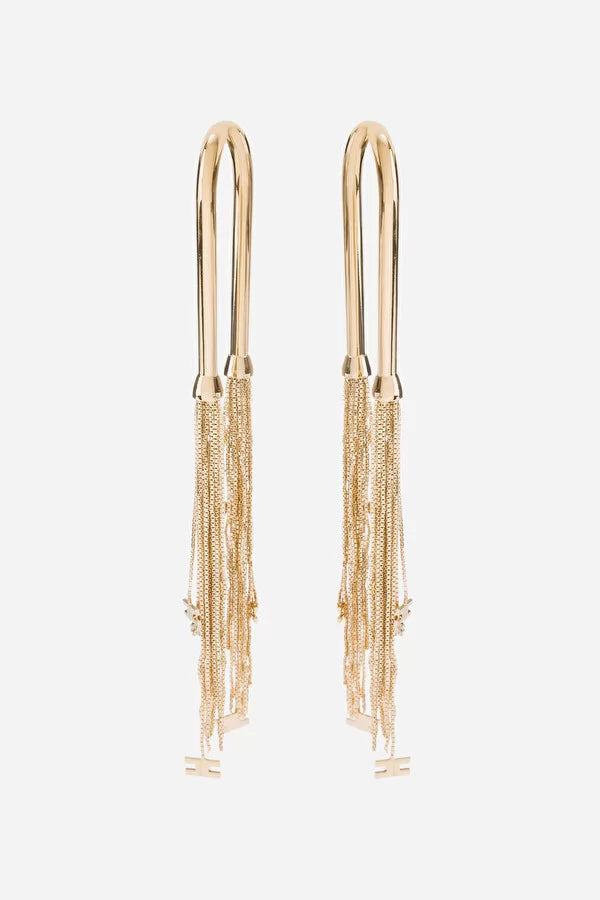 Gold Double earrings with tassels