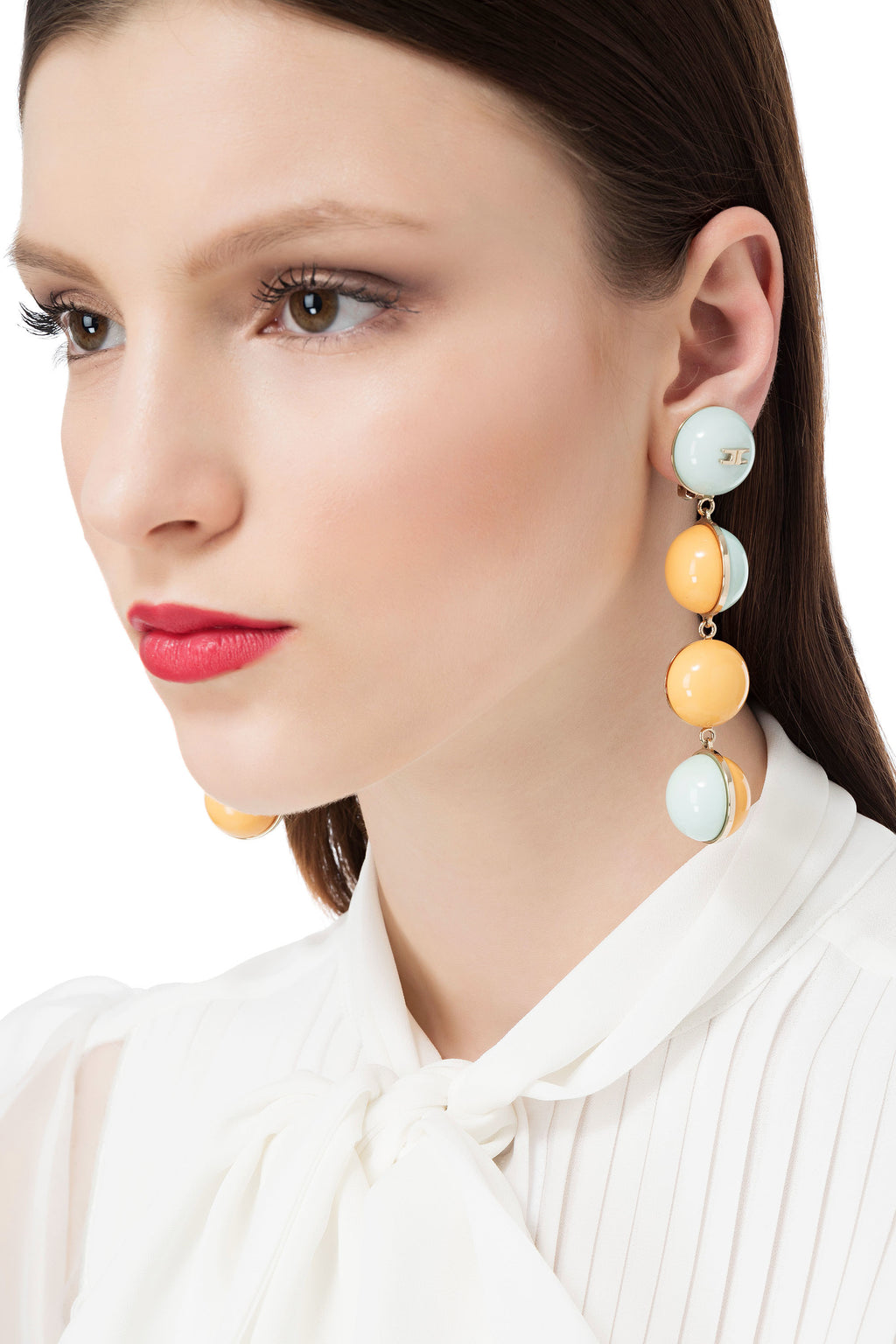 Ivory/cinnamon Sphere Earrings