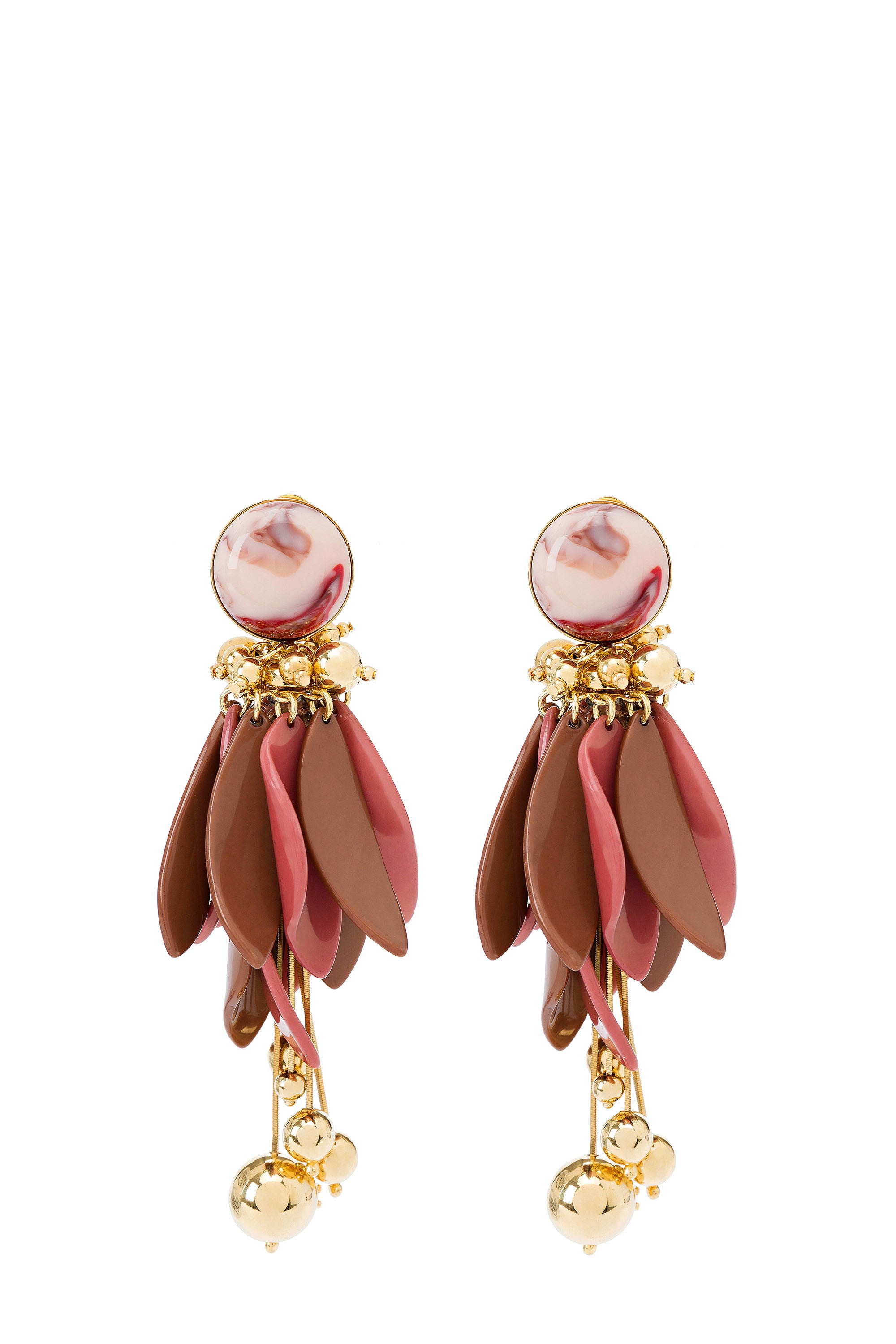 Chili/Cinnamon Earrings with Petals