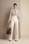 Ivory high waist palazzo pants