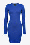 Blue snug fitting monogram Dress