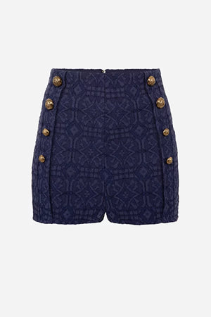 Ink High-waist shorts made of lace with gold details