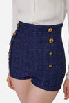 Ink High-waist shorts made of lace with gold details