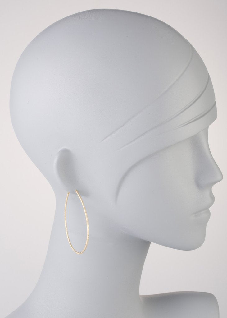 Gold Diamond Dust Tear Drop Hoops