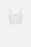 White bustier top with lace
