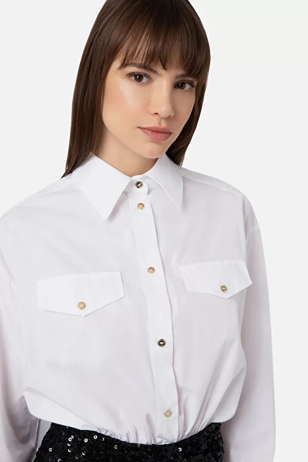 White black short jumpsuit with sequin