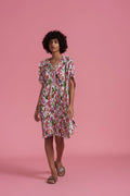 Floral plisse mini dress