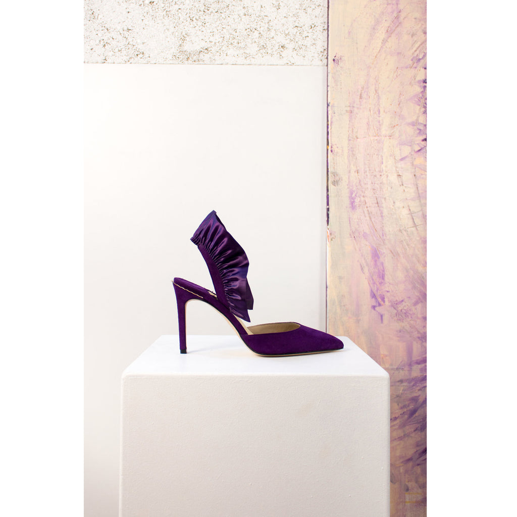 Purple Marie Antoinette Gold Crown Pump