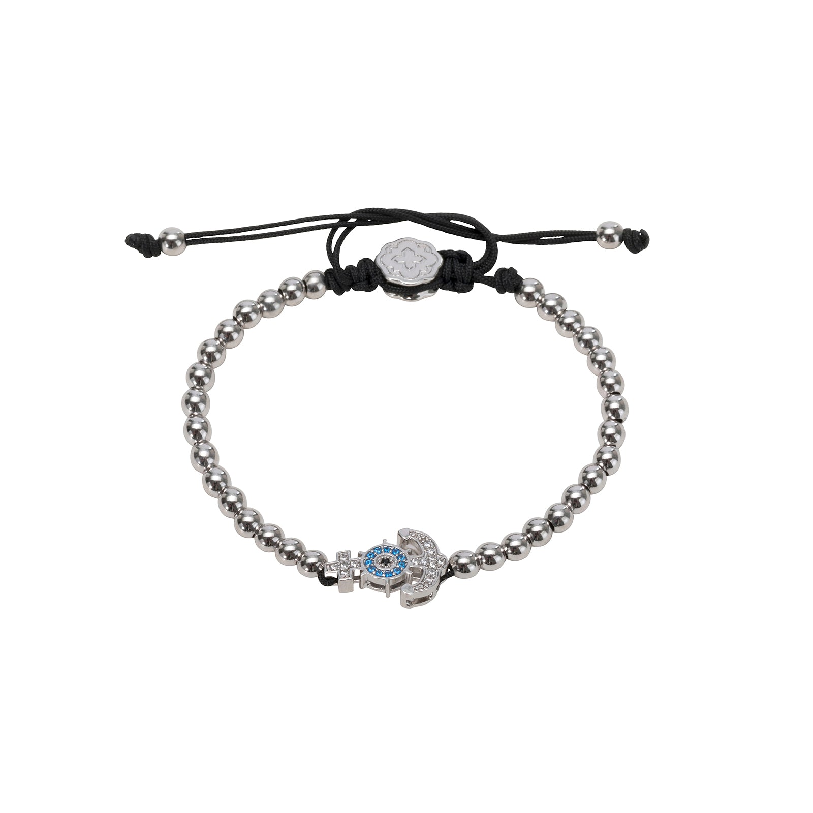 Rhodium Anchor Bracelet