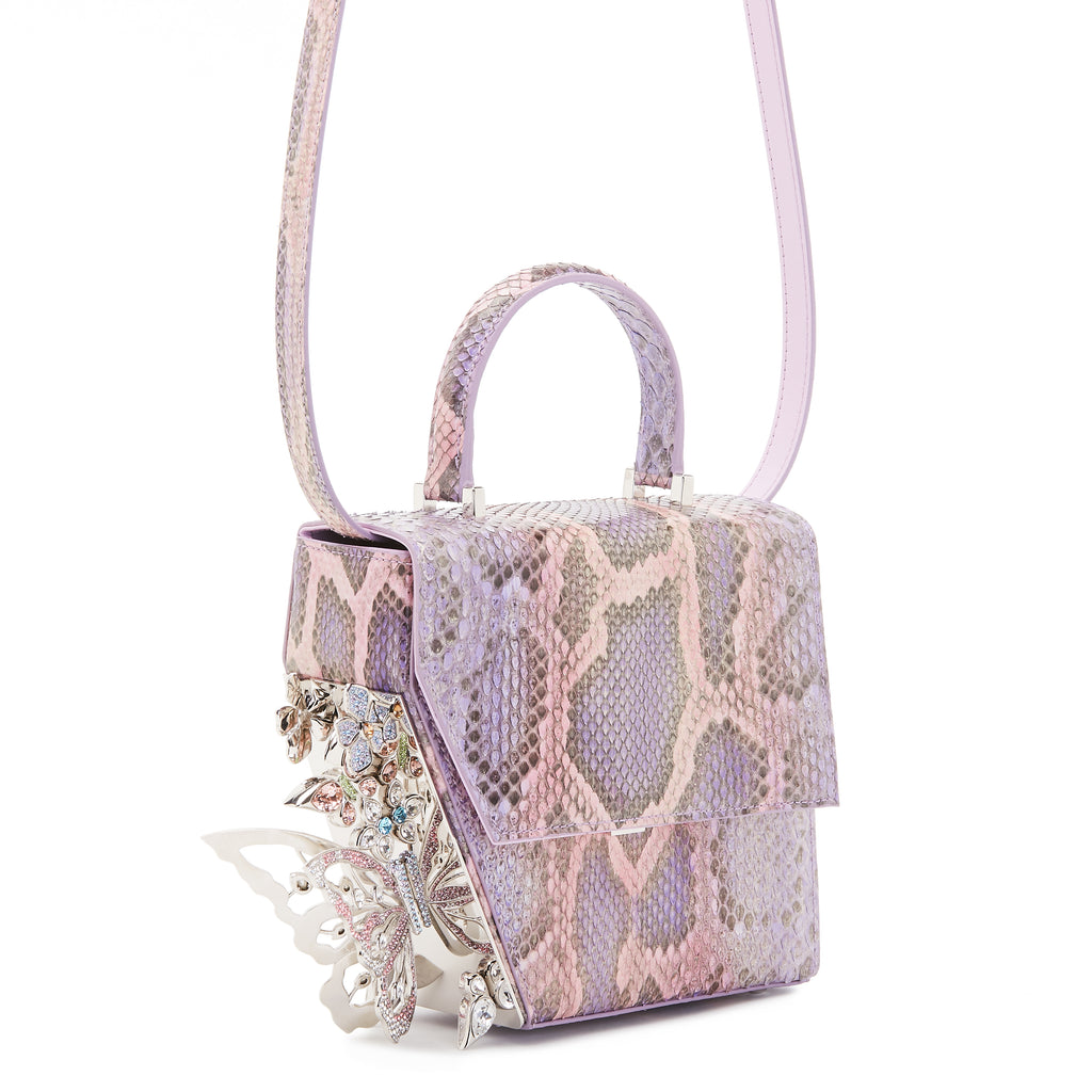 Purple Wisteria Garden Crystal Butterflies Claudia bag