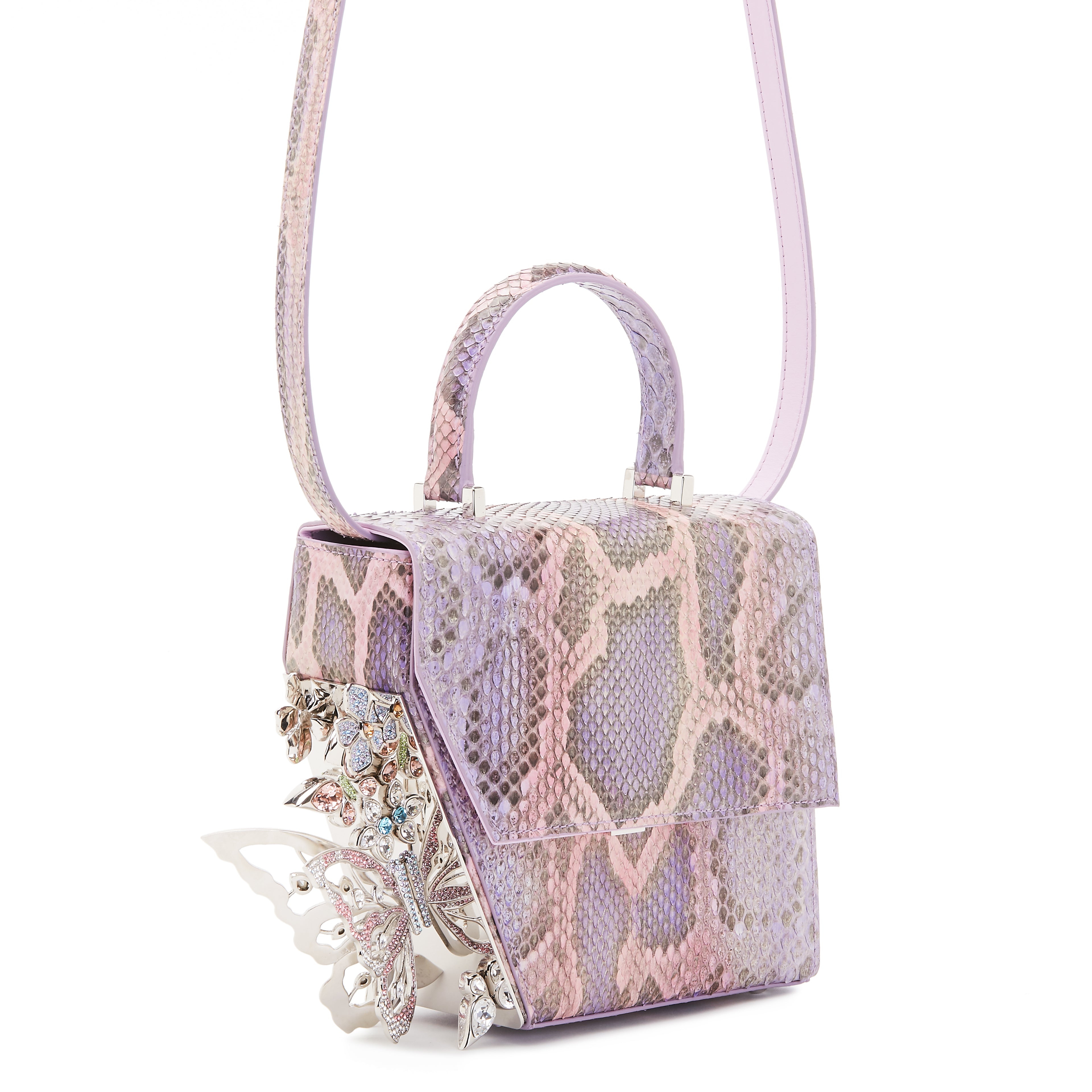 Purple Wisteria Garden Crystal Butterflies Claudia bag
