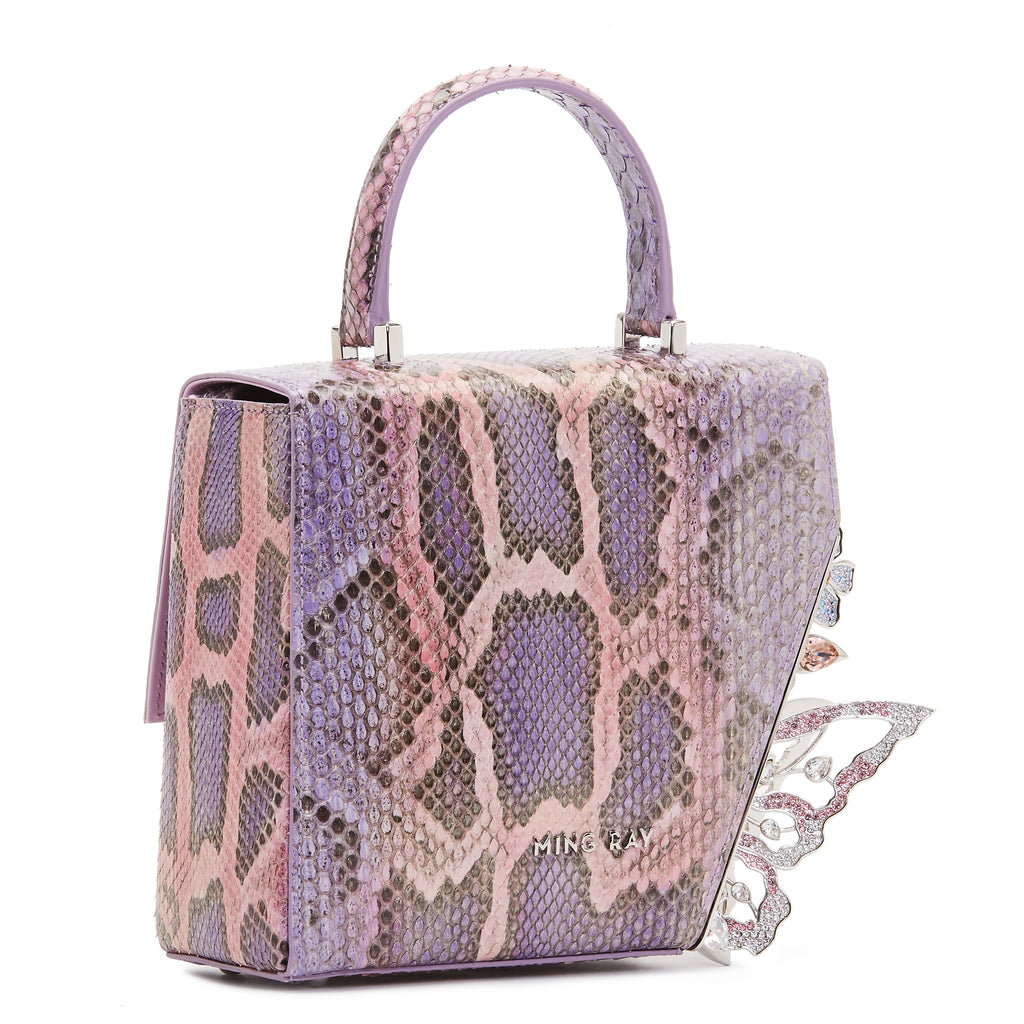 Purple Wisteria Garden Crystal Butterflies Claudia bag