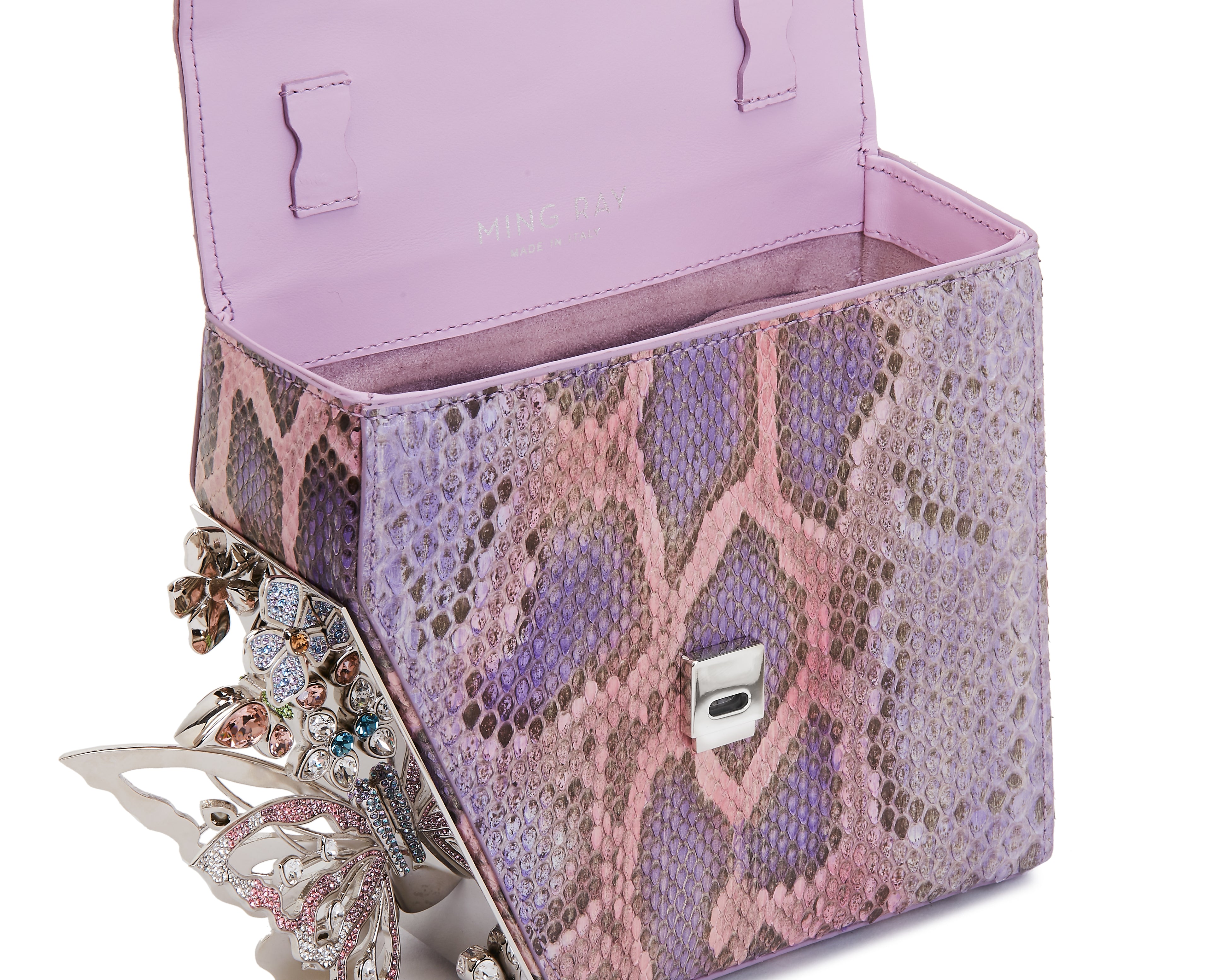 Purple Wisteria Garden Crystal Butterflies Claudia bag