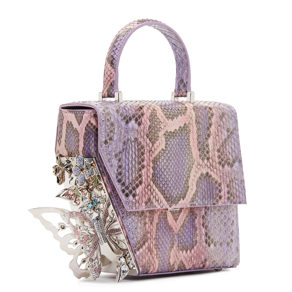 Purple Wisteria Garden Crystal Butterflies Claudia bag