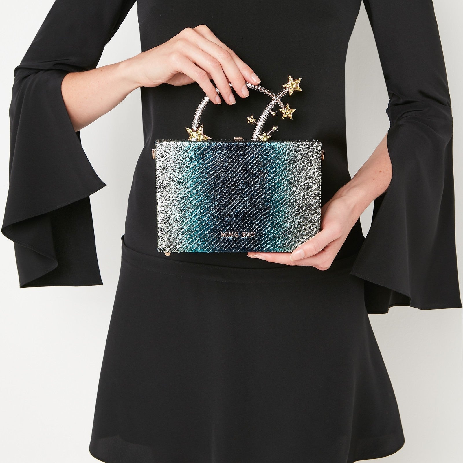 Blue Starburst Dione Box Bag